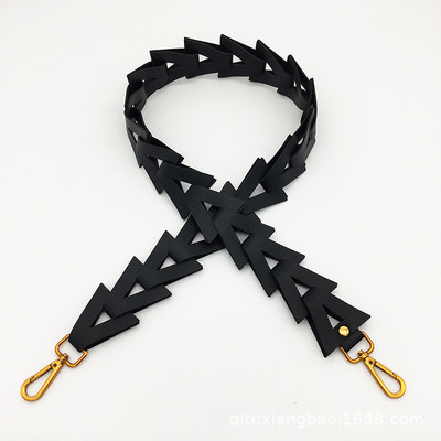 Trikampis tuščiaviduris grandinės dirželis pečių krepšiams PU odos saldainių spalva plati rankena žalvario kabyklaDiržo dirželiai Crossbody moteriškam krepšiui