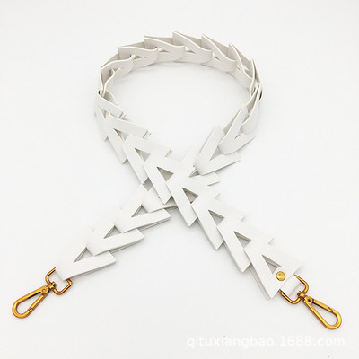 Trikampis tuščiaviduris grandinės dirželis pečių krepšiams PU odos saldainių spalva plati rankena žalvario kabyklaDiržo dirželiai Crossbody moteriškam krepšiui