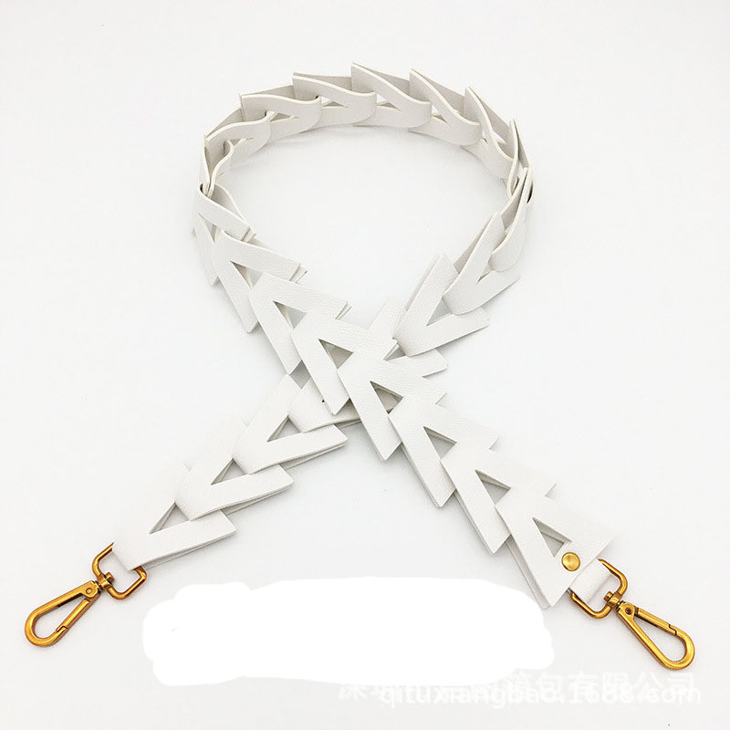 Trikampis tuščiaviduris grandinės dirželis pečių krepšiams PU odos saldainių spalva plati rankena žalvario kabyklaDiržo dirželiai Crossbody moteriškam krepšiui