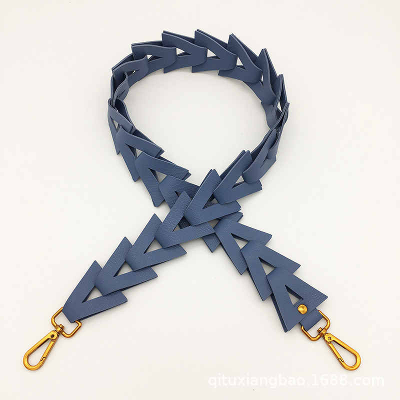 Trikampis tuščiaviduris grandinės dirželis pečių krepšiams PU odos saldainių spalva plati rankena žalvario kabyklaDiržo dirželiai Crossbody moteriškam krepšiui