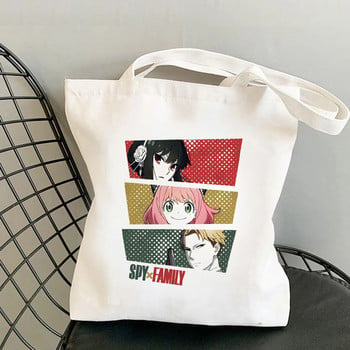 Японско аниме Пазарска чанта SPYFAMILY Graphic Tote Harajuku Spy x Family Canvas Anya Smug SpyFamily Чанта през рамо Женска Ulzzang