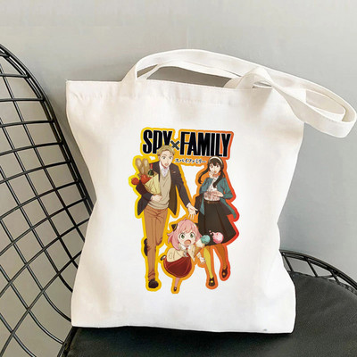 Japāņu anime SPYFAMILY iepirkumu soma Grafiskais tote Harajuku Spy x Family Canvas Anya Smug SpyFamily plecu soma sieviete Ulzzang