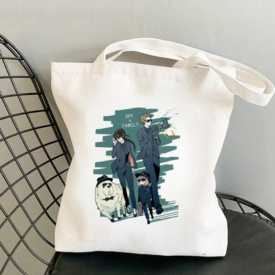 Japāņu anime SPYFAMILY iepirkumu soma Grafiskais tote Harajuku Spy x Family Canvas Anya Smug SpyFamily plecu soma sieviete Ulzzang