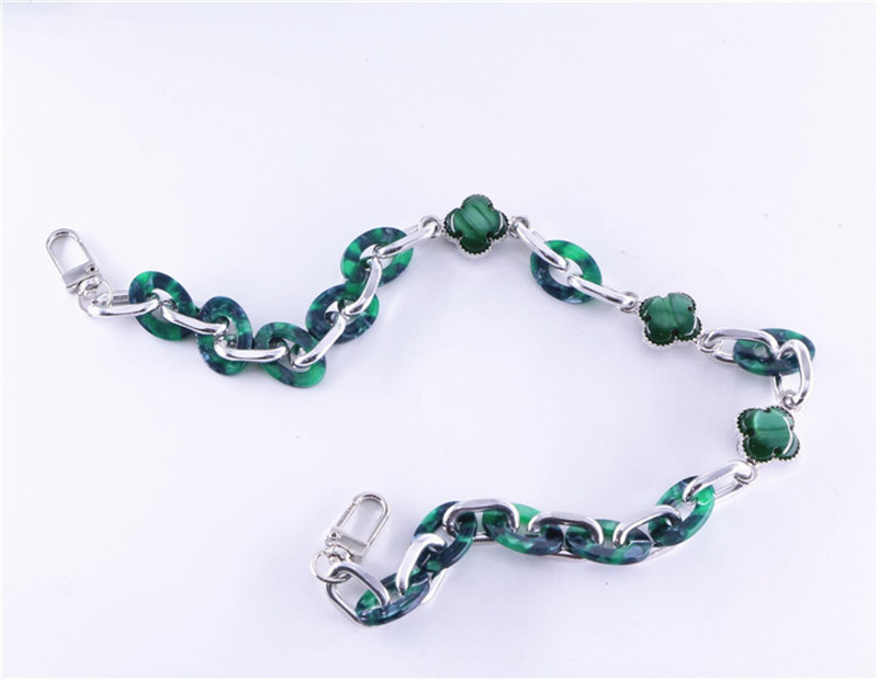 divattervezés négylevelű lóhere ékszer zöld gyanta akrilgyanta táska lánc fogantyú