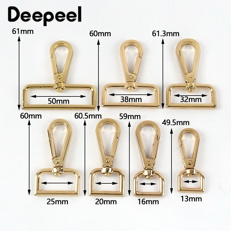 10 db 13-50 mm-es fém horgos csatok táskapánt akasztóhoz, csomagtartó kioldó kapcsok kutyanyakörv forgatható kapcsok barkács varrás kiegészítők
