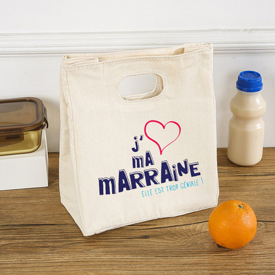 Francuski tiskani uzorci Hladnjaci Vrećice za ručak Prijenosne izolirane platnene Bento torbe Termalna torbica za piknik Torbica za pohranu hrane Darovi kume