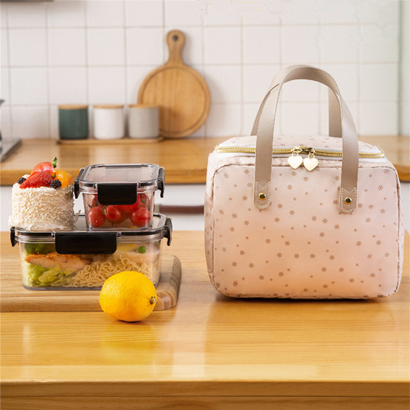 Ebédtáska fogantyú szigetelő hűtőtáska női gyerek ebéddoboz piknik utazás Hordozható élelmiszer tároló Reggeli termikus élelmiszer táska
