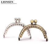 10 komada 6,5 cm antikne brončane srebrne dvostruke perle, polukružne metalne torbice, okvir, kopča za poljubac, DIY dodatak za torbu