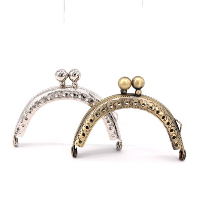 10 komada 6,5 cm antikne brončane srebrne dvostruke perle, polukružne metalne torbice, okvir, kopča za poljubac, DIY dodatak za torbu