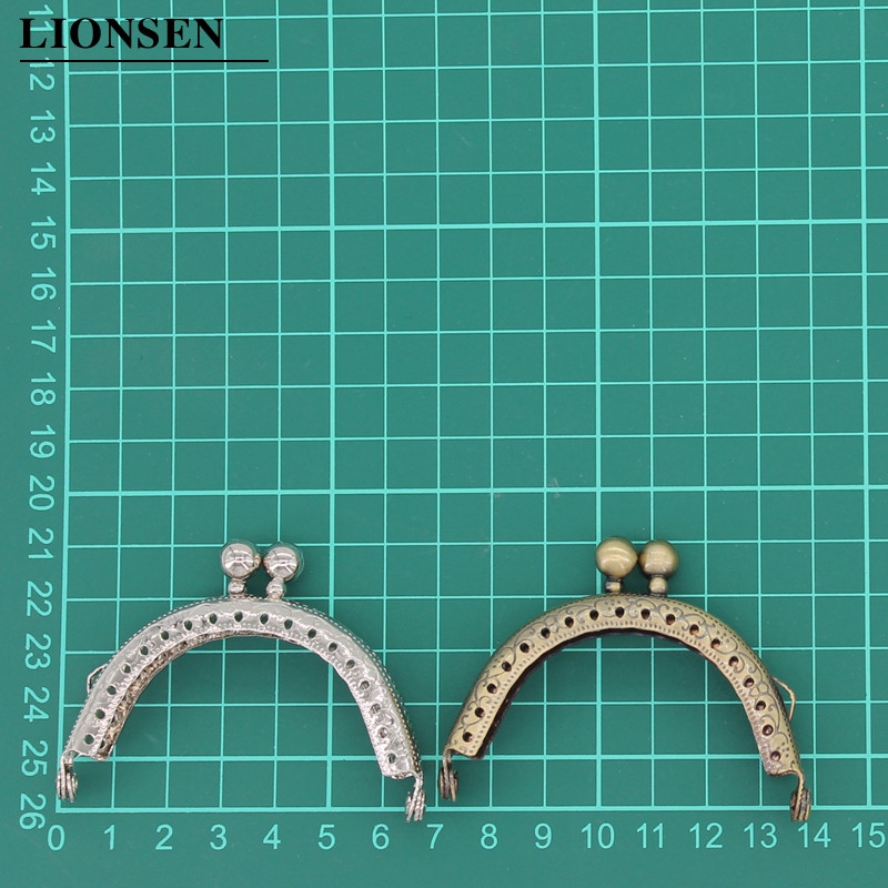 10 komada 6,5 cm antikne brončane srebrne dvostruke perle, polukružne metalne torbice, okvir, kopča za poljubac, DIY dodatak za torbu