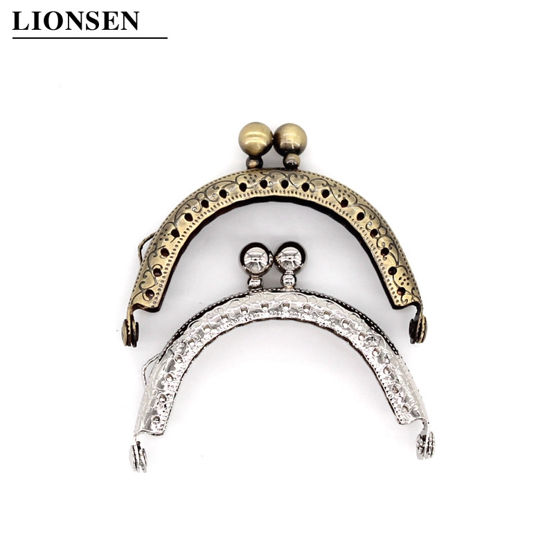 10 komada 6,5 cm antikne brončane srebrne dvostruke perle, polukružne metalne torbice, okvir, kopča za poljubac, DIY dodatak za torbu