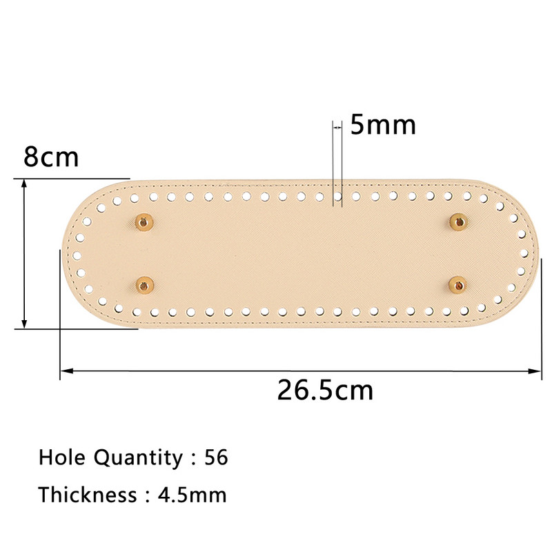 26.5x8cm Poșete de mână pentru femei DIY, lucrate manual, ovale, cu fund lung, Accesorii pentru genți de tricotat, genți de umăr, pe spate