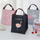 Flamingo Tote termiskā soma melna ūdensizturīga Oksfordas pludmales pusdienu soma Ēdienu pikniks Bolsa Termica sieviešu kazlēnu vīriešu aukstuma soma Jauna