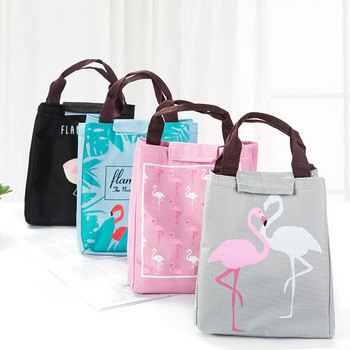 Flamingo Tote Thermal Bag Black Αδιάβροχη Oxford Beach Lunch Bag Food Picnic Bolsa Termica Γυναικεία παιδική ανδρική τσάντα ψυγείου Νέα