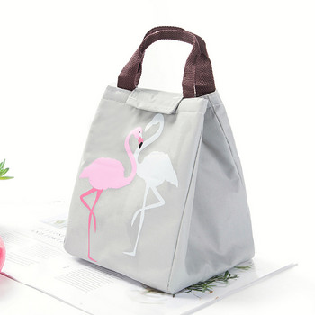 Flamingo Tote Thermal Bag Black Αδιάβροχη Oxford Beach Lunch Bag Food Picnic Bolsa Termica Γυναικεία παιδική ανδρική τσάντα ψυγείου Νέα