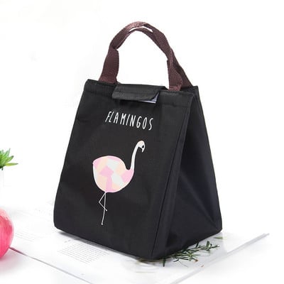 Flamingo Tote termiskā soma melna ūdensizturīga Oksfordas pludmales pusdienu soma Ēdienu pikniks Bolsa Termica sieviešu kazlēnu vīriešu aukstuma soma Jauna