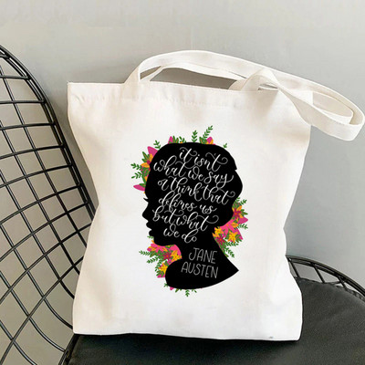 2021. Shopper Jane Austen Quote Printed Tote Bag žene Harajuku shopper torba djevojka Torba za kupovinu na rame Ženska platnena torba