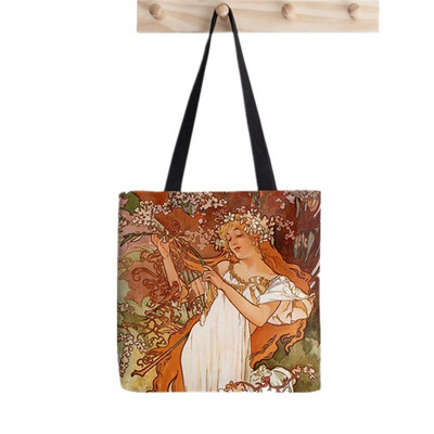 2021. Shopper Alphonse Mucha Printed Tote Bag žene Harajuku shopper Funny handbag girl Kupnja na rame Lady Canvas Bag