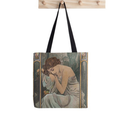 2021. Shopper Alphonse Mucha Printed Tote Bag žene Harajuku shopper Funny handbag girl Kupnja na rame Lady Canvas Bag