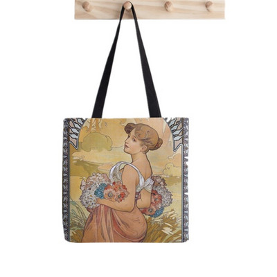 2021. Shopper Alphonse Mucha Printed Tote Bag žene Harajuku shopper Funny handbag girl Kupnja na rame Lady Canvas Bag