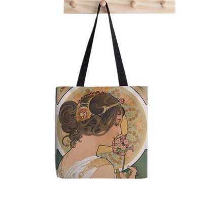 2021. Shopper Alphonse Mucha Printed Tote Bag žene Harajuku shopper Funny handbag girl Kupnja na rame Lady Canvas Bag