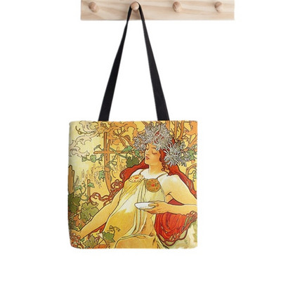 2021. Shopper Alphonse Mucha Printed Tote Bag žene Harajuku shopper Funny handbag girl Kupnja na rame Lady Canvas Bag