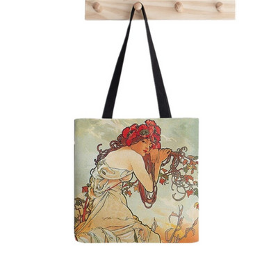 2021. Shopper Alphonse Mucha Printed Tote Bag žene Harajuku shopper Funny handbag girl Kupnja na rame Lady Canvas Bag