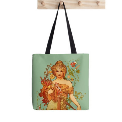 2021. Shopper Alphonse Mucha Printed Tote Bag žene Harajuku shopper Funny handbag girl Kupnja na rame Lady Canvas Bag