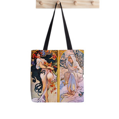 2021. Shopper Alphonse Mucha Printed Tote Bag žene Harajuku shopper Funny handbag girl Kupnja na rame Lady Canvas Bag