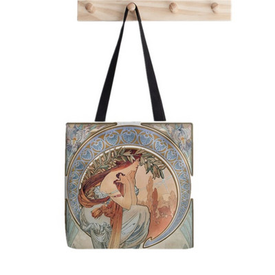 2021. Shopper Alphonse Mucha Printed Tote Bag žene Harajuku shopper Funny handbag girl Kupnja na rame Lady Canvas Bag