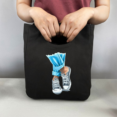 Pusdienu soma Modes meitenes apdruka Kanvas pusdienu kastīte piknika tote maza rokassomu maisiņš vakariņu konteiners pārtikas uzglabāšanas somas biroja dāmai