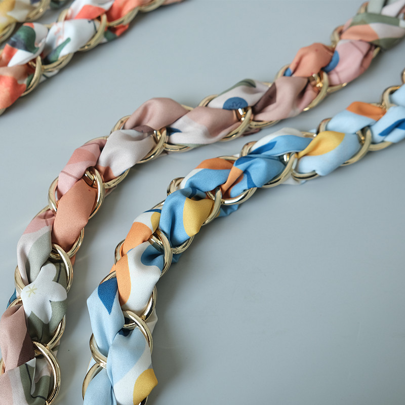 Nova moda proljeće ljeto ženska torbica Dodatni dio lančića Odvojivi zamjenski cvjetni svileni pamučni remen za šal Ženski lanac