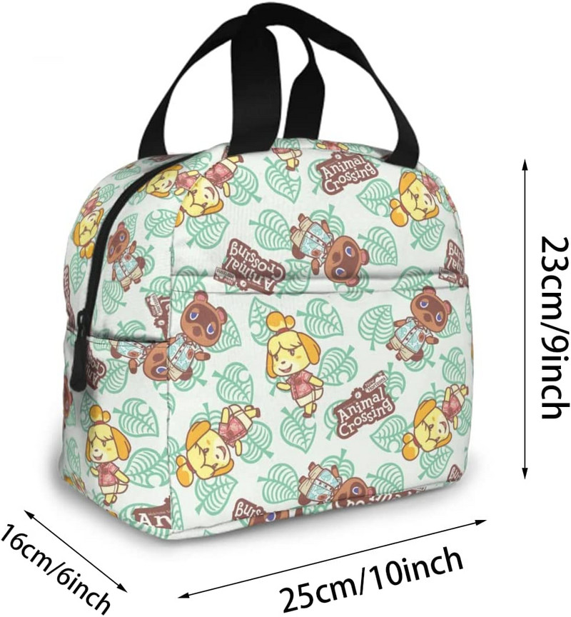 Animal Crossing szigetelt ebédlőtáska nőknek Férfi Nagy, újrafelhasználható ebédlődoboz irodai munkához Iskolai piknik strand felnőtteknek