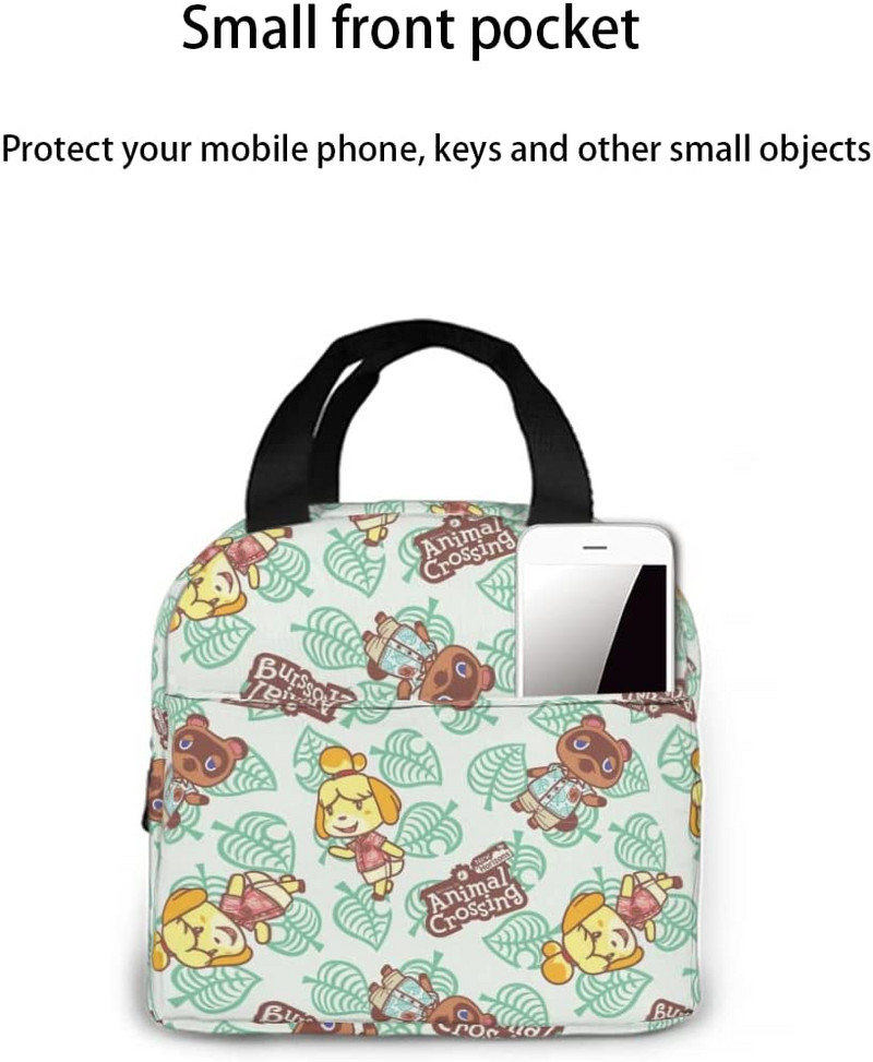 Animal Crossing szigetelt ebédlőtáska nőknek Férfi Nagy, újrafelhasználható ebédlődoboz irodai munkához Iskolai piknik strand felnőtteknek