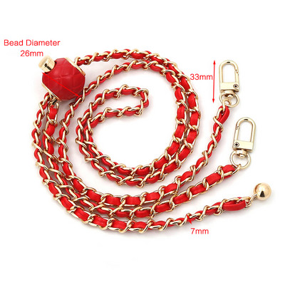 Dodaci za torbe Lanac za torbe DIY PU kožne metalne torbe Remen Podesivi remen za rame Chic Zlatna lopta za zamjenu preko tijela