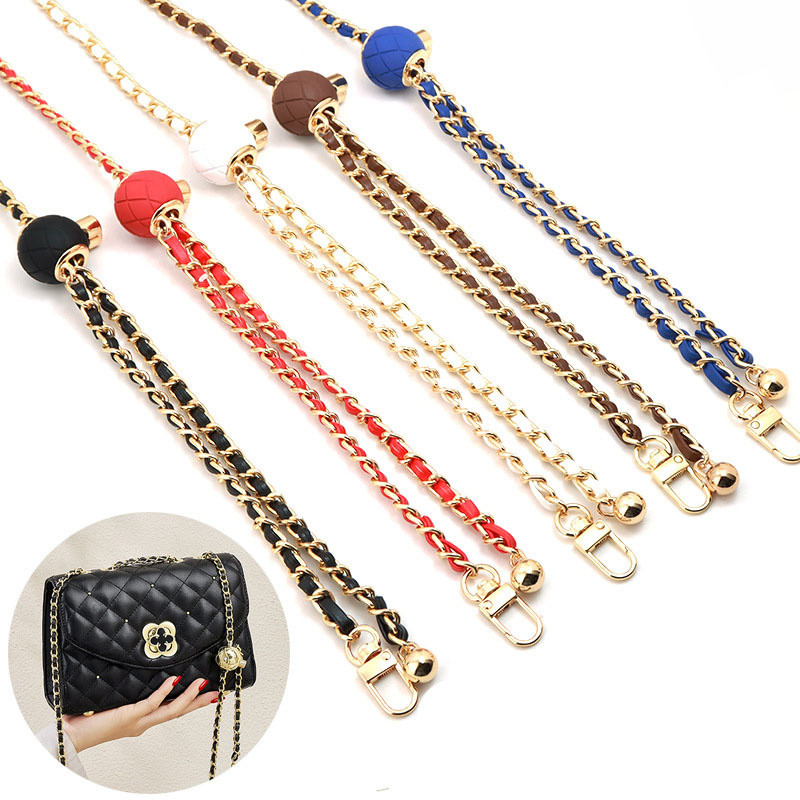 Soma Aksesuāri Somas ķēde DIY PU Ādas Metāla Somas Siksna Regulējama Plecu siksna Eleganta zelta bumba krustveida nomaiņai