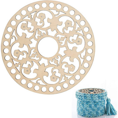 Coș din lemn fund rotund necompletat, bază solidă din lemn croșetat, scobit, bricolaj, pungi, furnituri pentru țesut, artizanat natural, fabricarea de genți de mână