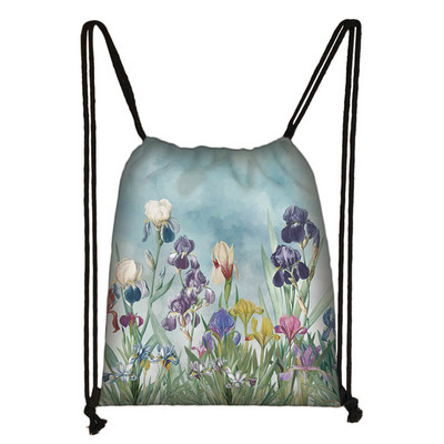 Perunike/runolist s printom cvijeća Torba s uzicom Ženske Kawaii naprtnjače s leptirima Ležerna pohrana za putovanja Djevojke Torba za knjige Poklon