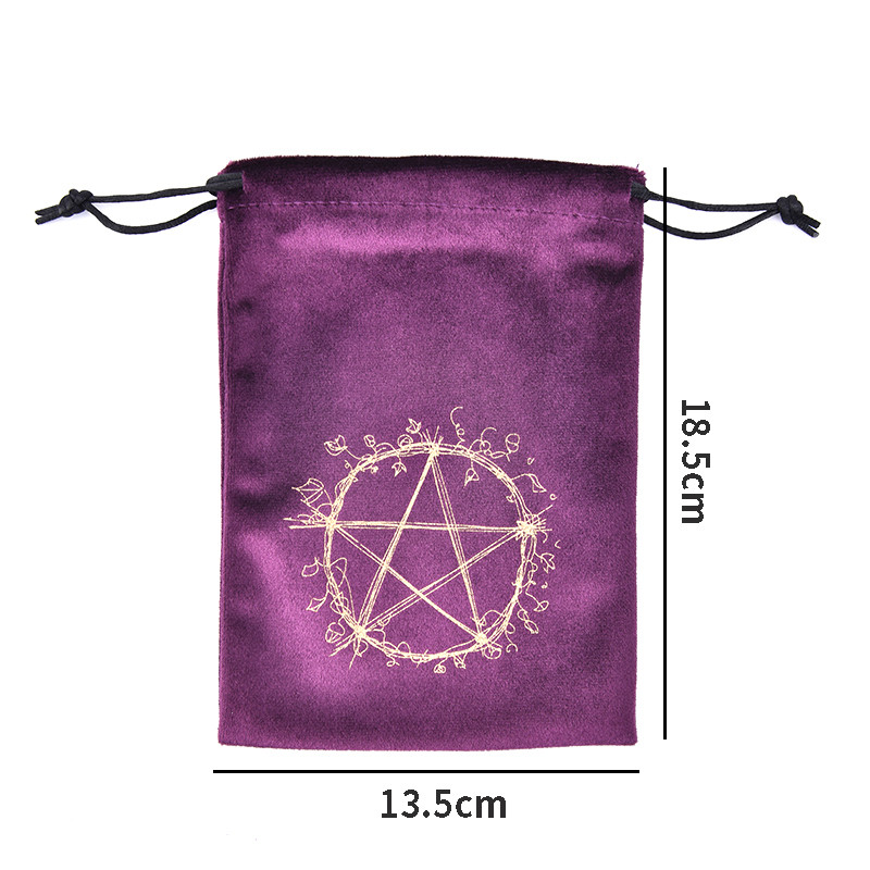 1 kom tiskana baršunasta torba za pohranu tarota, kartica s proročanstvom, dodaci za proricanje vještica, paket s uzicom za tarot karte