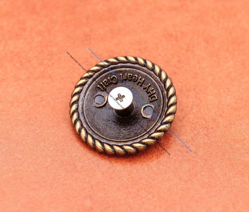 10kom Vintage mjedena torba s okruglim rubom užeta Texas Ranger Star Western torba za prtljagu Leathercraft Leather Conchos Screwback 1-1/4"