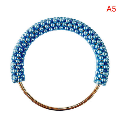 Pērļu apaļas somas roktura gredzens, pīts krāsains krelles sievietēm Rokassomu maka rāmis DIY roku darbs somas aksesuāri