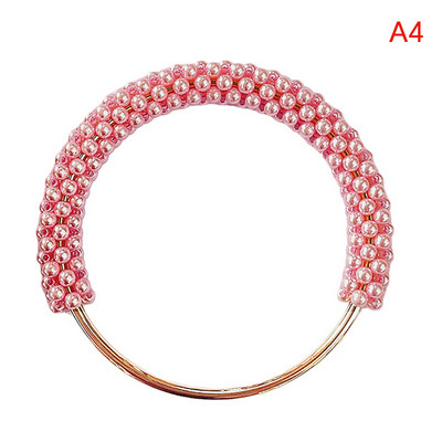 Pērļu apaļas somas roktura gredzens, pīts krāsains krelles sievietēm Rokassomu maka rāmis DIY roku darbs somas aksesuāri