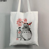 Totoro Studio Ghibli Miyazaki Hayao torba za kupnju Anime torbe Ženske torbe za kupnju s printom crtića Eko platnena velika torba Ženska ručna torba