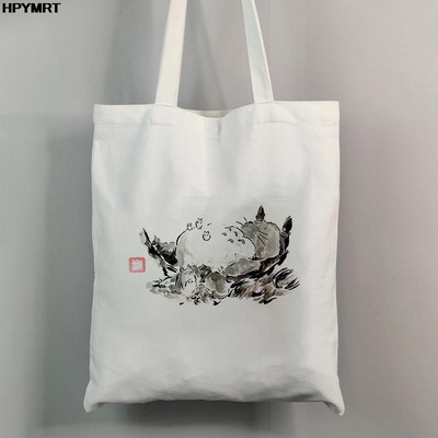 Totoro Studio Ghibli Miyazaki Hayao torba za kupnju Anime torbe Ženske torbe za kupnju s printom crtića Eko platnena velika torba Ženska ručna torba