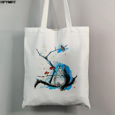 Totoro Studio Ghibli Miyazaki Hayao torba za kupnju Anime torbe Ženske torbe za kupnju s printom crtića Eko platnena velika torba Ženska ručna torba