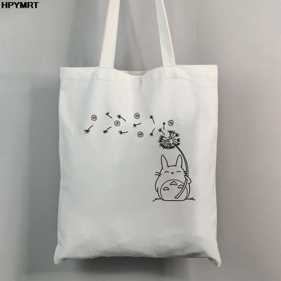 Totoro Studio Ghibli Miyazaki Hayao torba za kupnju Anime torbe Ženske torbe za kupnju s printom crtića Eko platnena velika torba Ženska ručna torba
