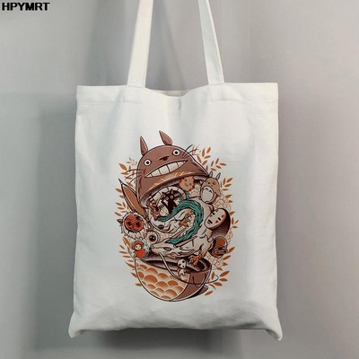Totoro Studio Ghibli Miyazaki Hayao torba za kupnju Anime torbe Ženske torbe za kupnju s printom crtića Eko platnena velika torba Ženska ručna torba