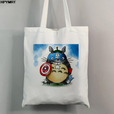 Totoro Studio Ghibli Miyazaki Hayao torba za kupnju Anime torbe Ženske torbe za kupnju s printom crtića Eko platnena velika torba Ženska ručna torba