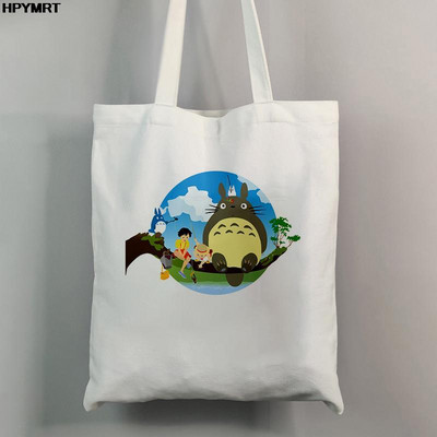 Totoro Studio Ghibli Miyazaki Hayao torba za kupnju Anime torbe Ženske torbe za kupnju s printom crtića Eko platnena velika torba Ženska ručna torba