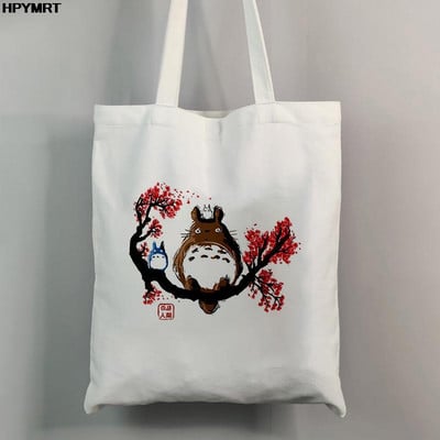 Totoro Studio Ghibli Miyazaki Hayao torba za kupnju Anime torbe Ženske torbe za kupnju s printom crtića Eko platnena velika torba Ženska ručna torba